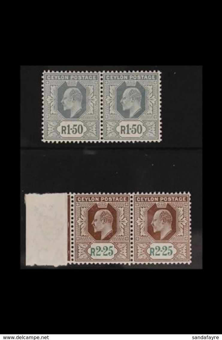1904 1r50 And 2r25 Wmk MCA, Ed VII, SG 287/8, In Very Fine Never Hinged Mint Horizontal Pairs. (4 Stamps) For More Image - Ceylon (...-1947)