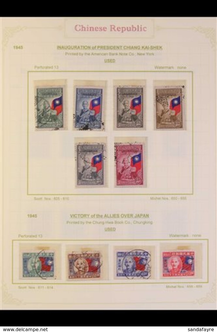 1945 - 9 CHINESE REPUBLIC Mint And Used Collection On Printed Album Pages With A Wide Range Of Complete Sets And Individ - Autres & Non Classés