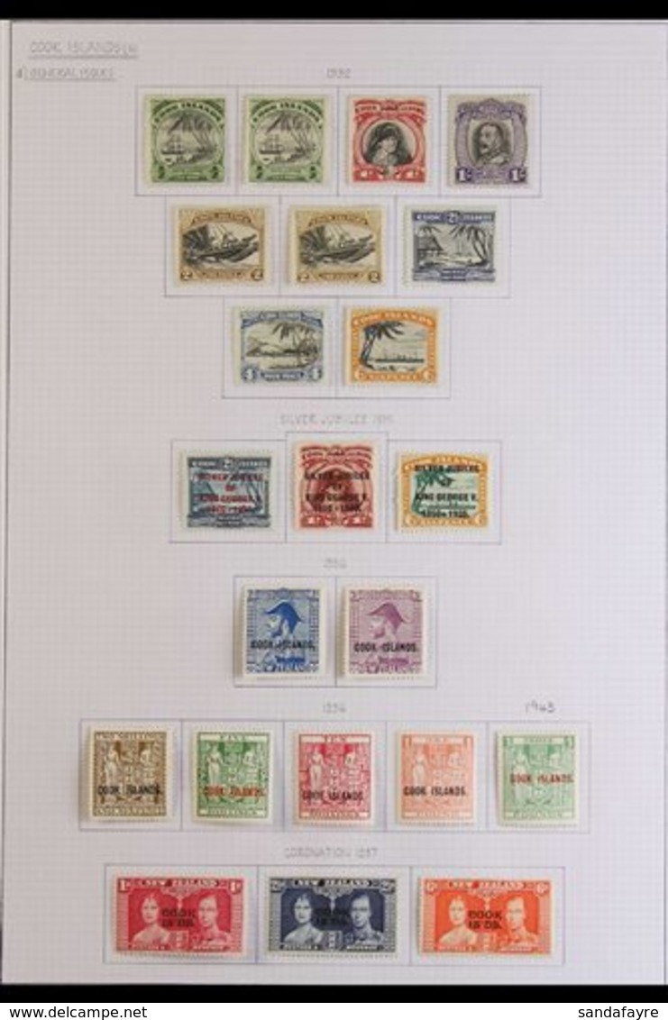 1919-65 VERY FINE MINT COLLECTION Attractive, ALL DIFFERENT Collection Presented On Album Pages, Includes 1919 KGV Set L - Cookeilanden
