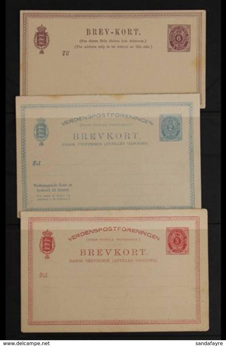 POSTAL STATIONERY 1877-91 Collection Of Cards And Envelopes, Mostly Unused, And Which includes POSTAL CARDS 1877 6c Viol - Danish West Indies