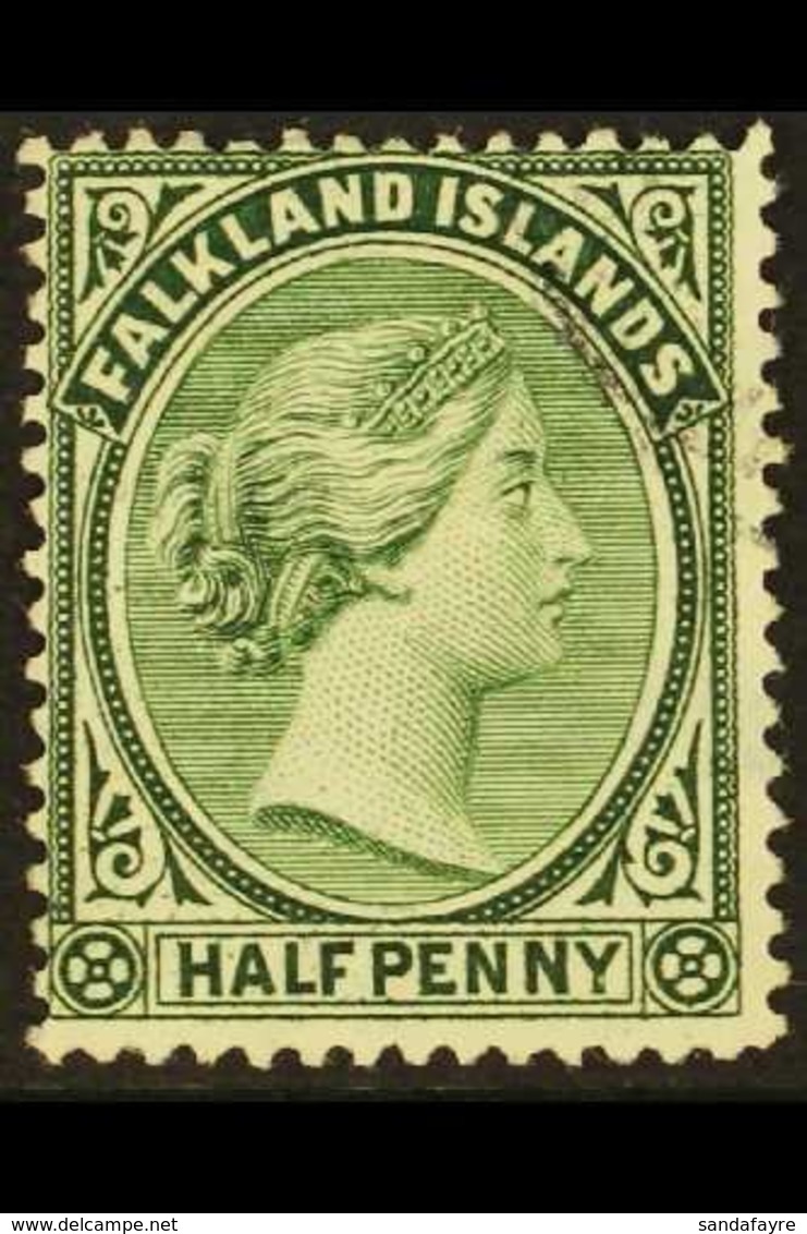 1891-1902 ½d  Green With WATERMARK REVERSED Variety, SG 16ax, Fine Used. For More Images, Please Visit Http://www.sandaf - Falkland Islands