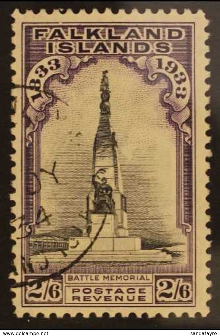 1933 Centenary 2s6d Black And Violet, SG 135, Very Fine Used. For More Images, Please Visit Http://www.sandafayre.com/it - Falkland Islands