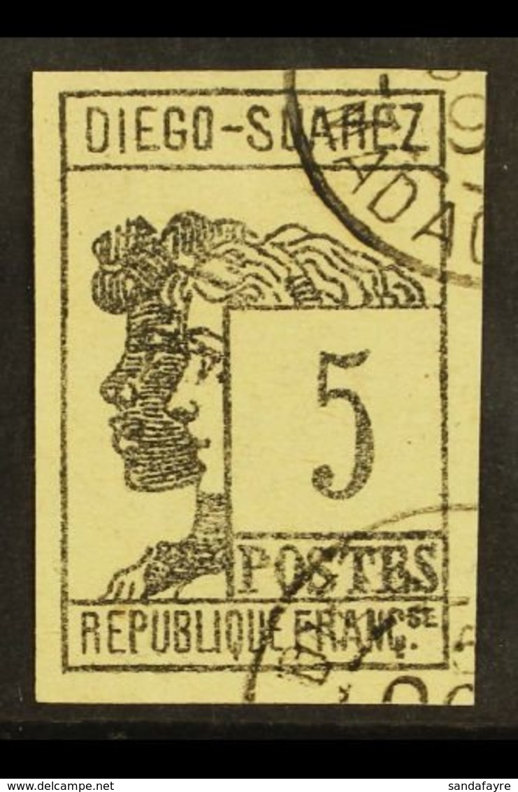 DIEGO SUAREZ 1890 5c Grey Black Allegory, Yv 7, Very Fine Used. For More Images, Please Visit Http://www.sandafayre.com/ - Autres & Non Classés