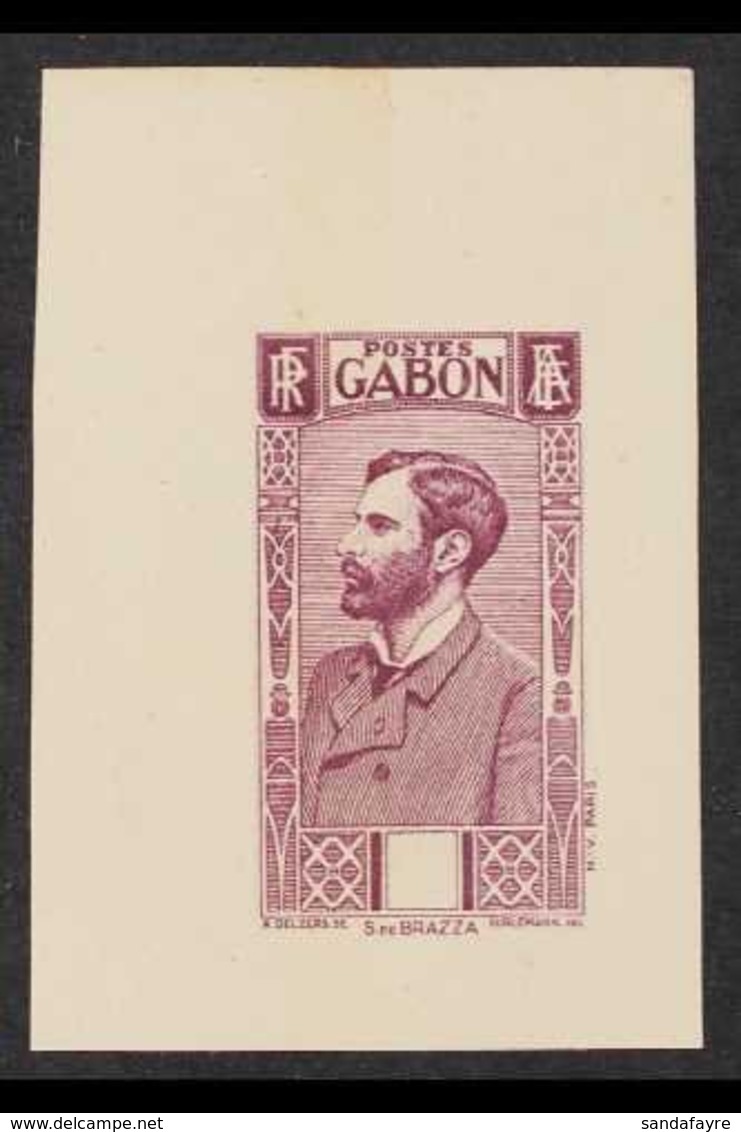 GABON 1932-33 IMPERF DIE PROOF For The Count De Brazza Types With Blank Value Tablet Blank Printed In Purple On Gummed P - Other & Unclassified