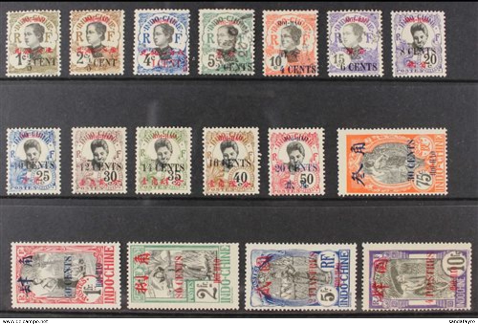 HOI-HAO (HOIHOW) 1919 Overprints Complete Set (Yvert 66/82, SG 66/82), Fine Mint (2c, 4c & 6c Values Are Used), Fresh. ( - Andere & Zonder Classificatie