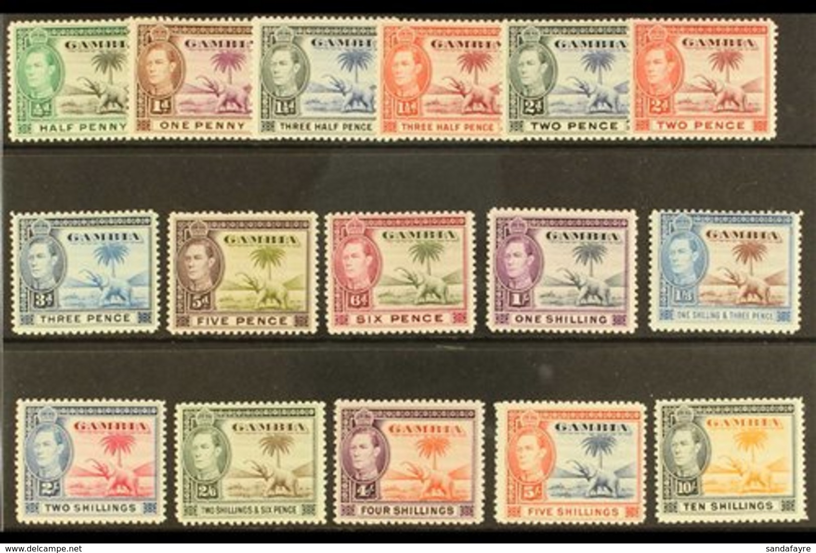 1938-46 Pictorial Definitive Set, SG 150/61, Never Hinged Mint (16 Stamps) For More Images, Please Visit Http://www.sand - Gambia (...-1964)