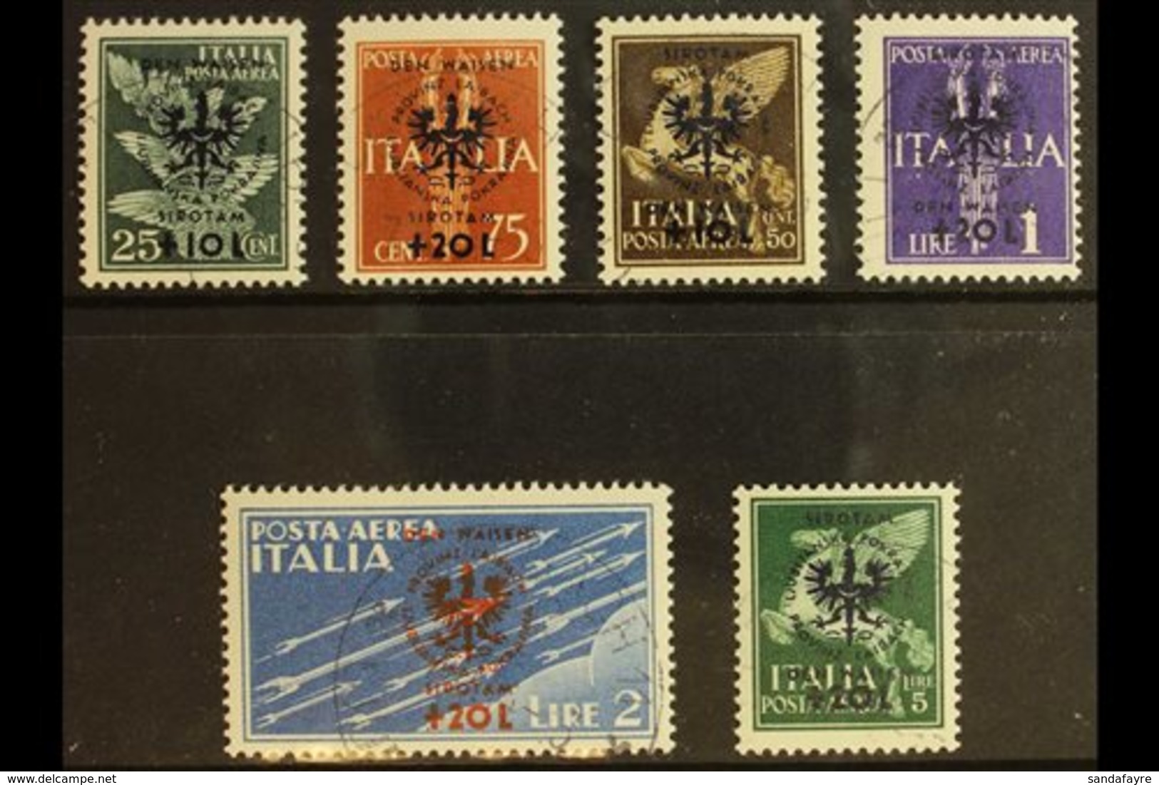 LAIBACH (LJUBLJANA) 1944 Air Orphans' Fund Overprints Complete Set (Michel 33/38, SG 106/11), Very Fine Cds Used Cancell - Andere & Zonder Classificatie