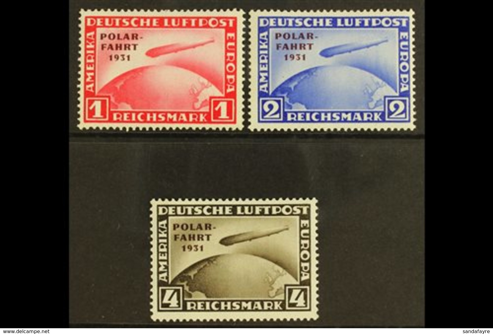 1931 ZEPPELIN POLAR FLIGHT Set, SG 469/71, Mi 456/8, NEVER HINGED MINT In Lovely Fresh Condition, The 4M With A Tiny Mar - Other & Unclassified