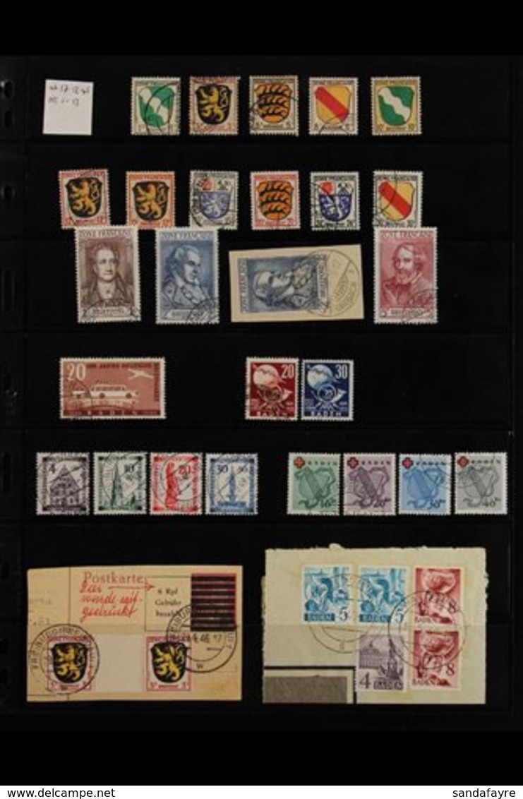 1945-1949 VERY FINE USED COLLECTION On Stock Pages, Includes FRENCH ZONE General Issues 1945-46 Set Incl 2m (x2, One On  - Autres & Non Classés