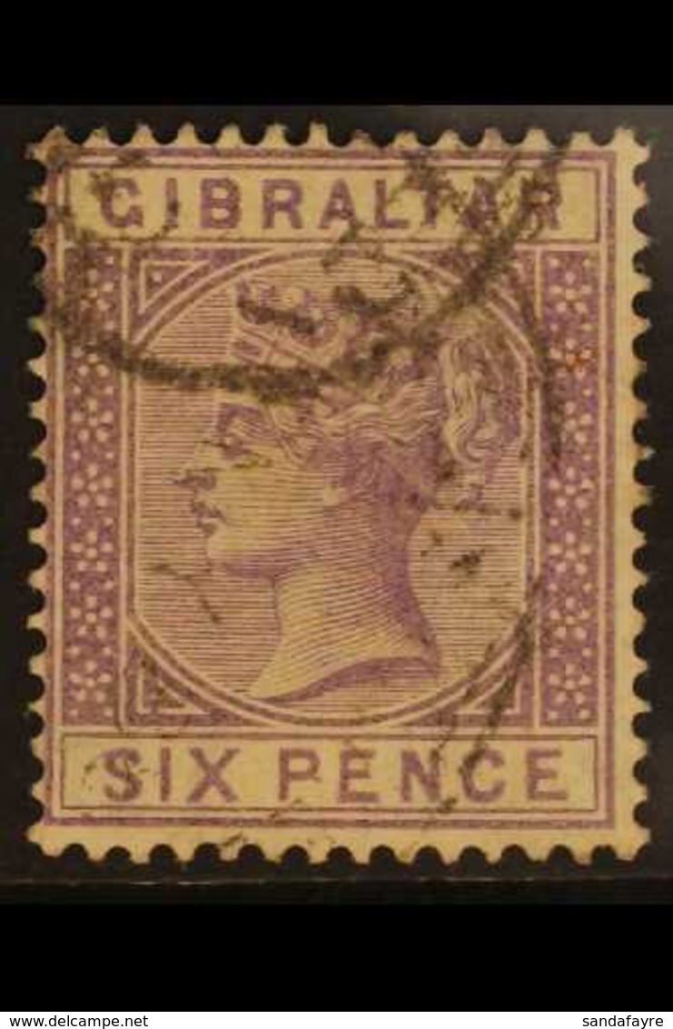 1886-87 6d Lilac, SG 13, Fine Used For More Images, Please Visit Http://www.sandafayre.com/itemdetails.aspx?s=646433 - Gibraltar