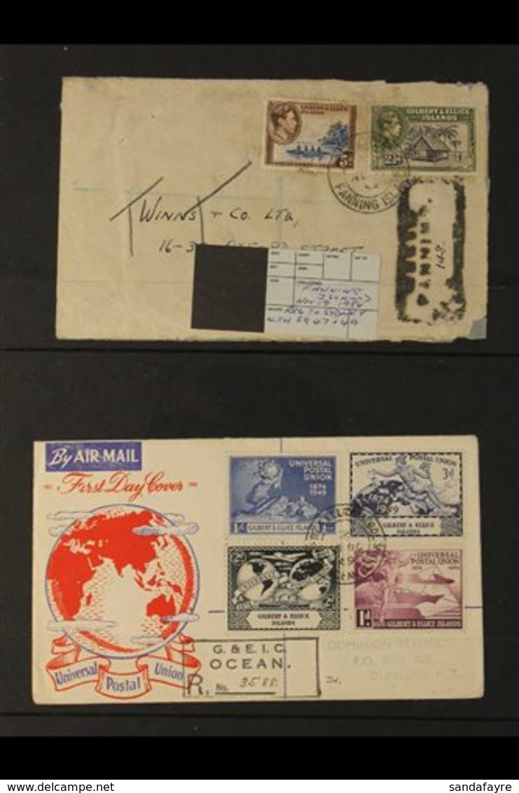 1938-51 KGVI COVERS COLLECTION. A Most Interesting Covers Collection Presented In Protective Pages With A Good Range Of  - Isole Gilbert Ed Ellice (...-1979)