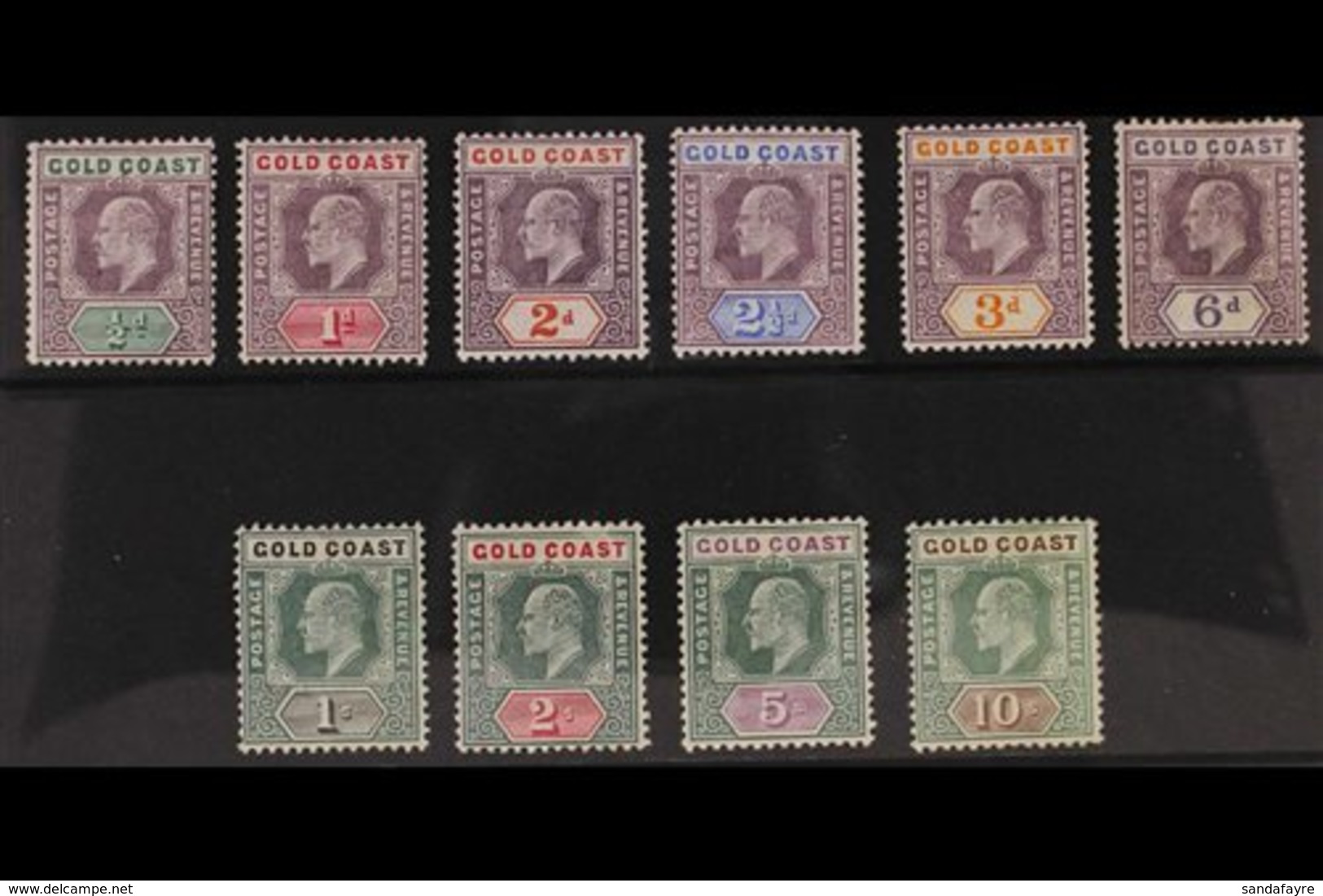 1902 Ed VII Set To 10s, Wmk Crown CA, SG 38/47, Fine To Very Fine Mint. (10 Stamps) For More Images, Please Visit Http:/ - Costa D'Oro (...-1957)