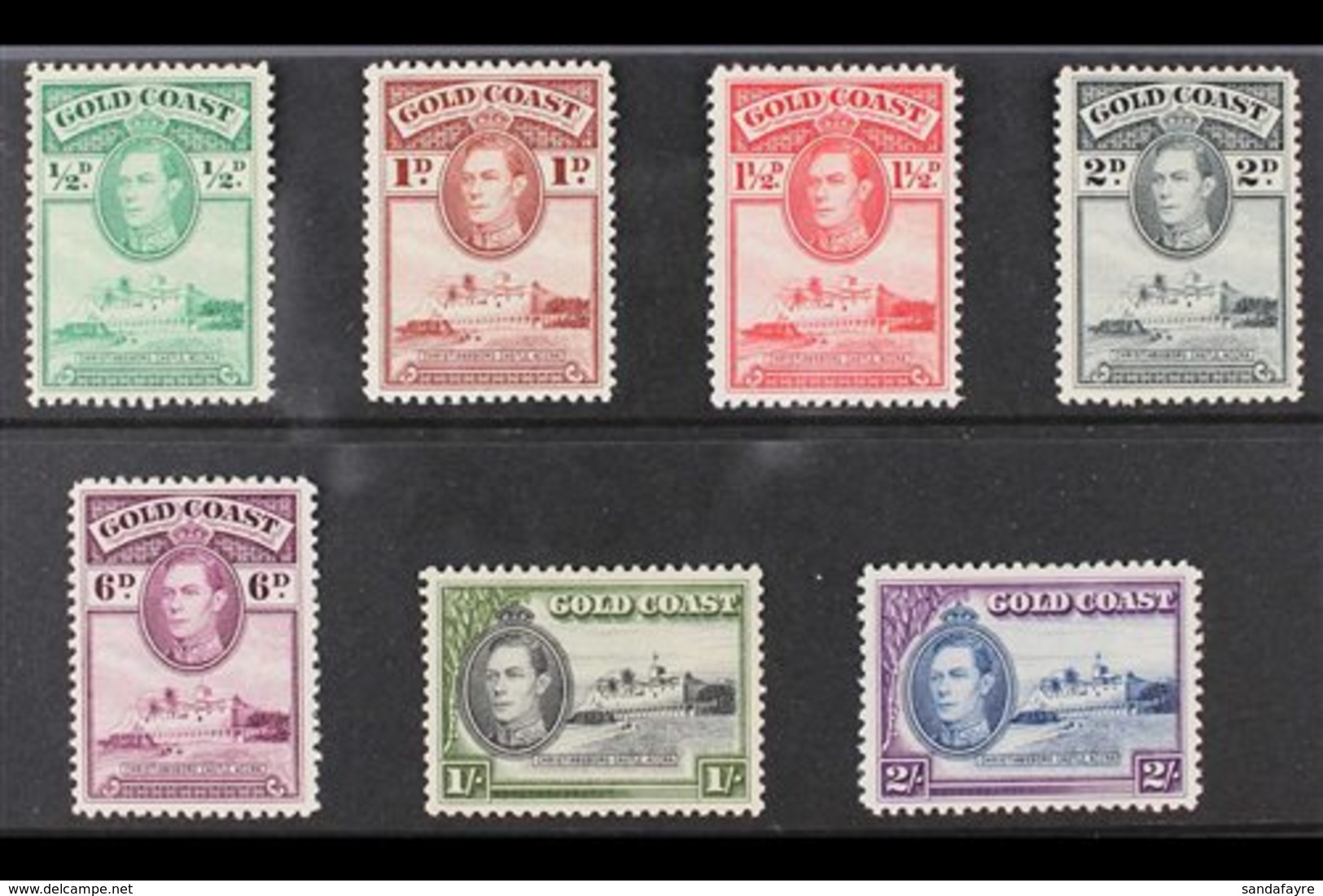 1938 PERF 12 KGVI Definitive ½d, 1d, 1½d, 2d, 6d, 1s And 2s (SG 120/23, 126, 128 & 130), Very Fine Mint. (7 Stamps) For  - Costa D'Oro (...-1957)