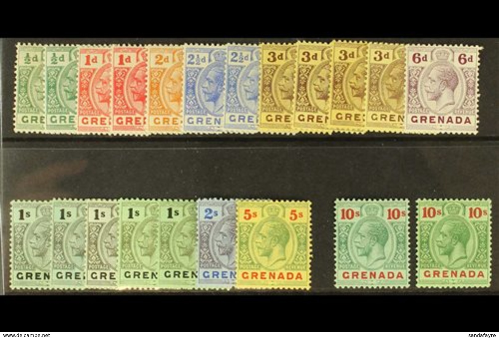 1913-22 Complete Set, SG 89/101, Plus Additional Shades To 10s, Fine Mint. (21 Stamps) For More Images, Please Visit Htt - Granada (...-1974)