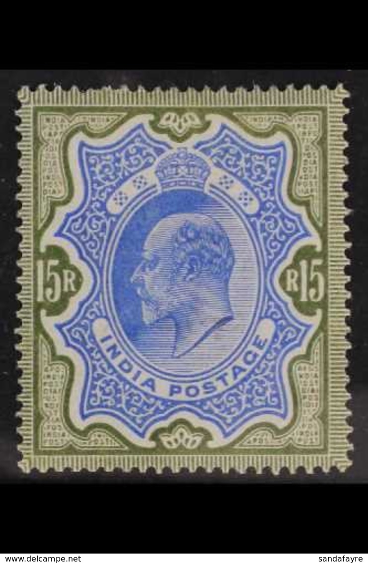 1902-11 15r Blue And Olive Green, SG 146, Fine Mint, One Shorter Perf At Top For More Images, Please Visit Http://www.sa - Other & Unclassified