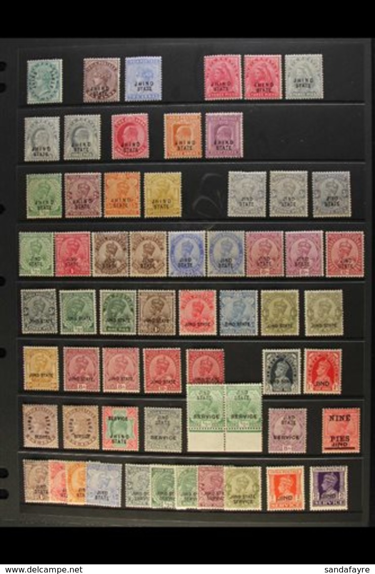 JIND STATE 1885-1943 MINT COLLECTION With A Few Shades & Useful Officials On A Stock Page. Includes A Small QV Range, KE - Andere & Zonder Classificatie