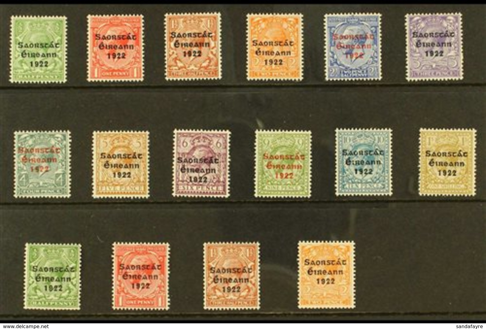 1922-23 IRISH FREE STATE OVERPRINTS Fine Fresh Mint Collection Comprising Thom Set To 1s (SG 52/63), Plus Harrison Set ( - Other & Unclassified