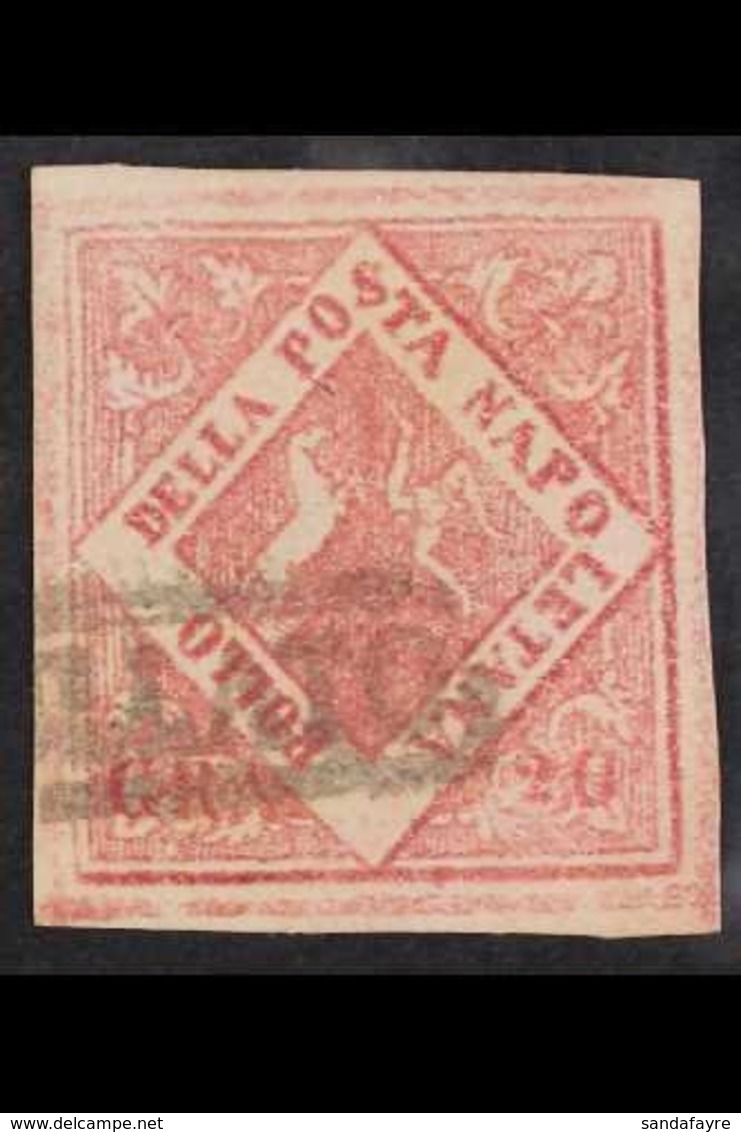 NAPLES 1859 - 61 20gr Carmine Rose, Type VII, POSTAL FORGERY, Sass F14, Very Fine Used. For More Images, Please Visit Ht - Unclassified