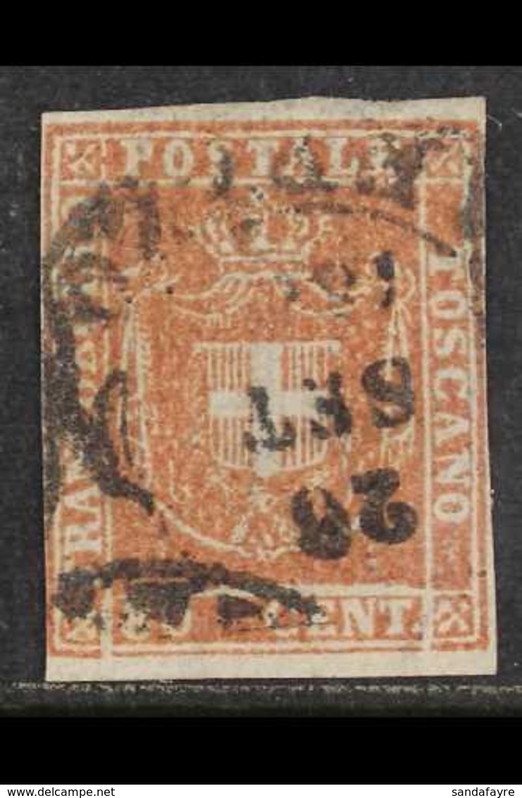 TUSCANY PROVISIONAL GOVERNMENT 1860 80c Pale Red-brown (Sassone 22, SG 50), Fine Used, Four Just Clear To Large Margins, - Unclassified