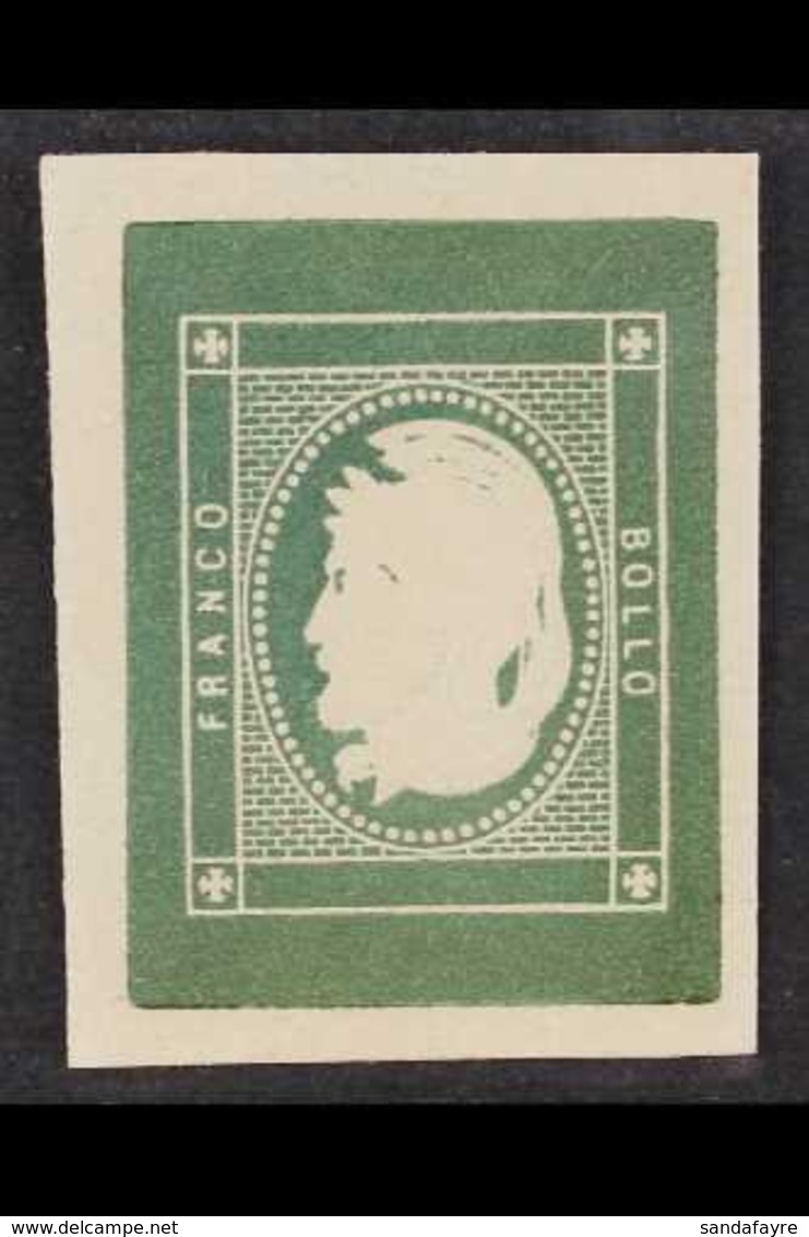 1862 ESSAYS Un-denominated "Centurion" Design By Perrin, Embossed In Green, Inscribed "FRANCO BOLLO". Superb Framed In W - Non Classificati