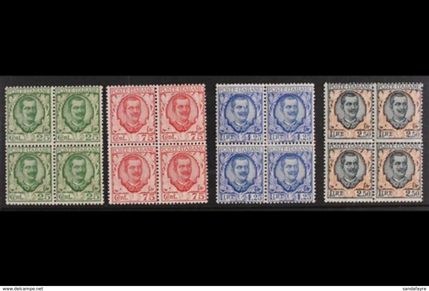 1926 King Complete Set (Sassone 200/03, SG 181 & 185/87), Never Hinged Mint BLOCKS Of 4, Fresh & Attractive. (4 Blocks = - Unclassified