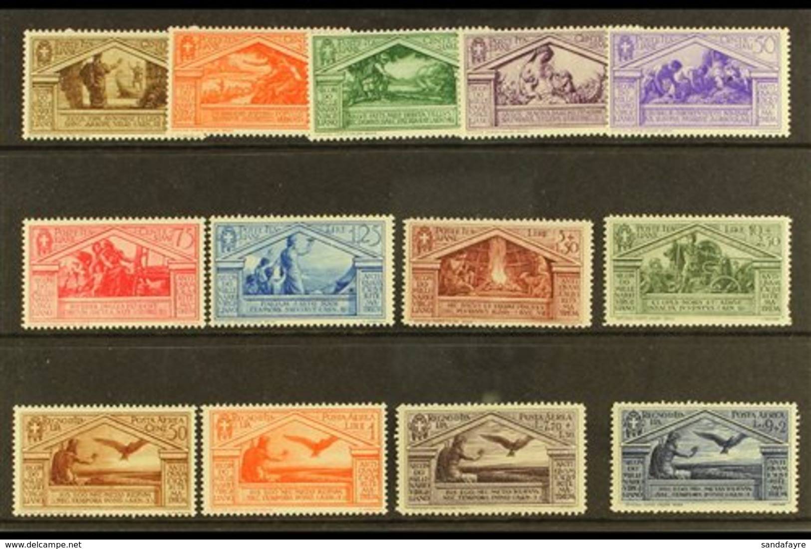 1930 Virgil  Postage And Air Sets Complete, Sass S. 58, Fresh Mint, The 10L Postage With Perf Fault, All Others Very Fin - Unclassified