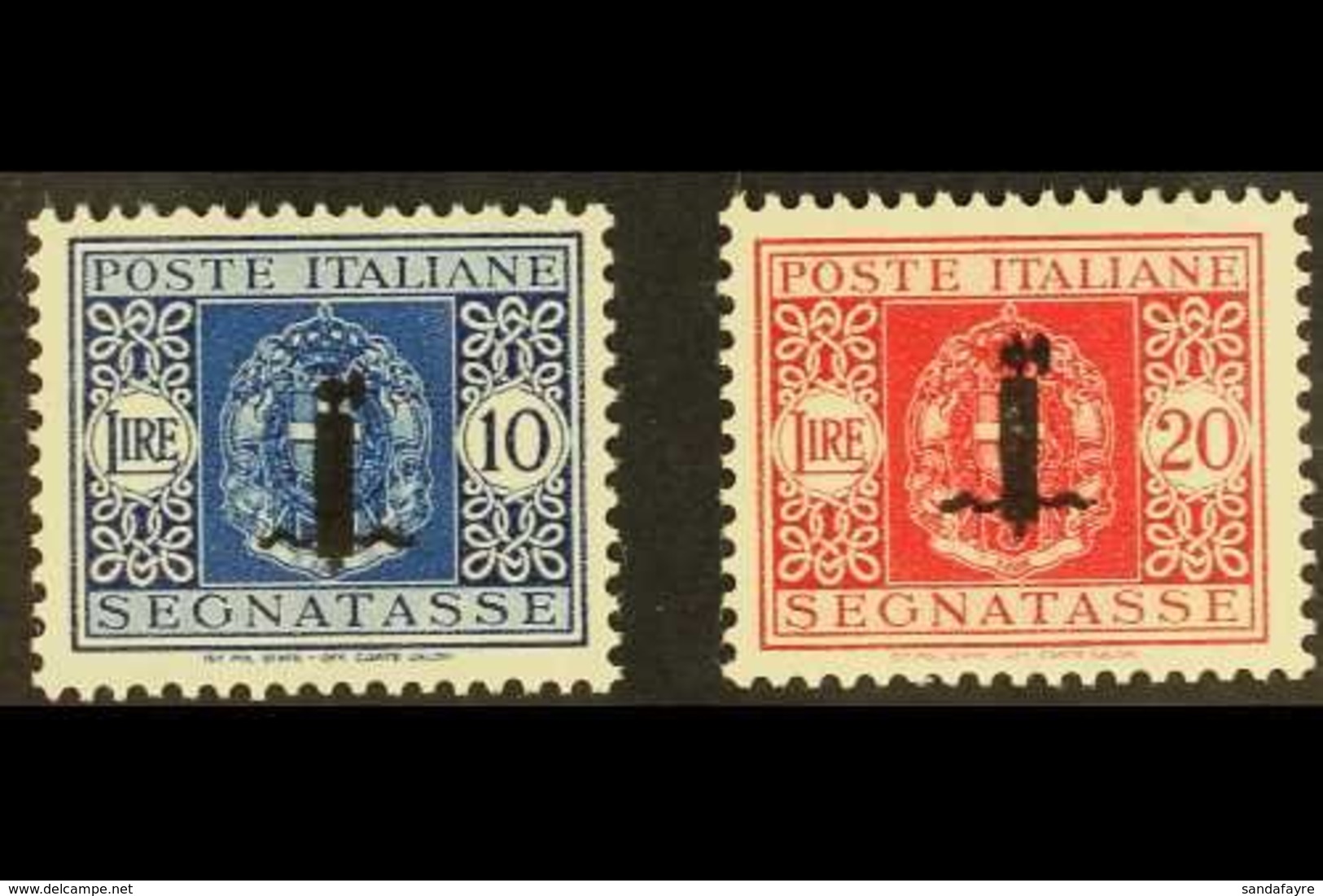 SOCIAL REPUBLIC POSTAGE DUES 1944 10L Blue & 20L Carmine, Sassone 71/2, Mi 48/9, Never Hinged Mint (2 Stamps). For More  - Sin Clasificación