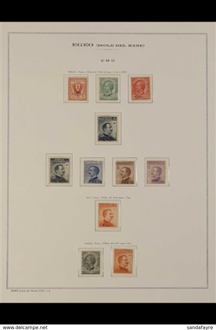 EGEO (DODECANESE ISLANDS) COS (COO) 1912-1922 COMPLETE RUN (Sassone 1/11, SG 3C/13C), Fine Fresh Mint, Some Stamps Never - Otros & Sin Clasificación