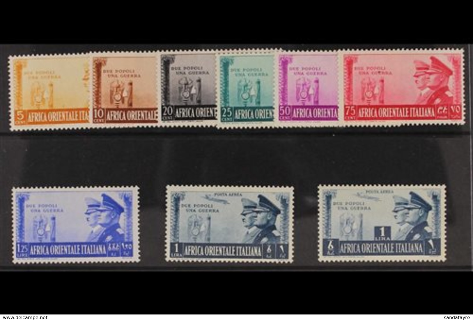 ITALIAN EAST AFRICA 1941 Axis Commemoration (Postage & Air) Complete Set, Plus Unissued Air 1L With Value At Centre (Sas - Altri & Non Classificati