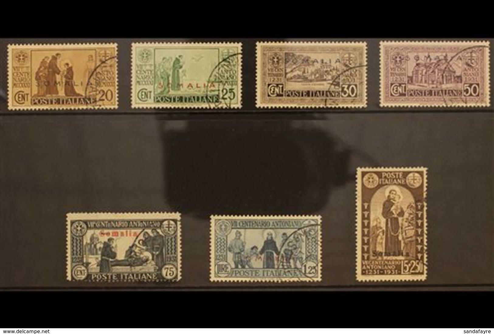 SOMALIA 1931 St Antony Of Padua Complete Set (Sass S. 33, SG 154/60), Fine Used. (7 Stamps) For More Images, Please Visi - Other & Unclassified