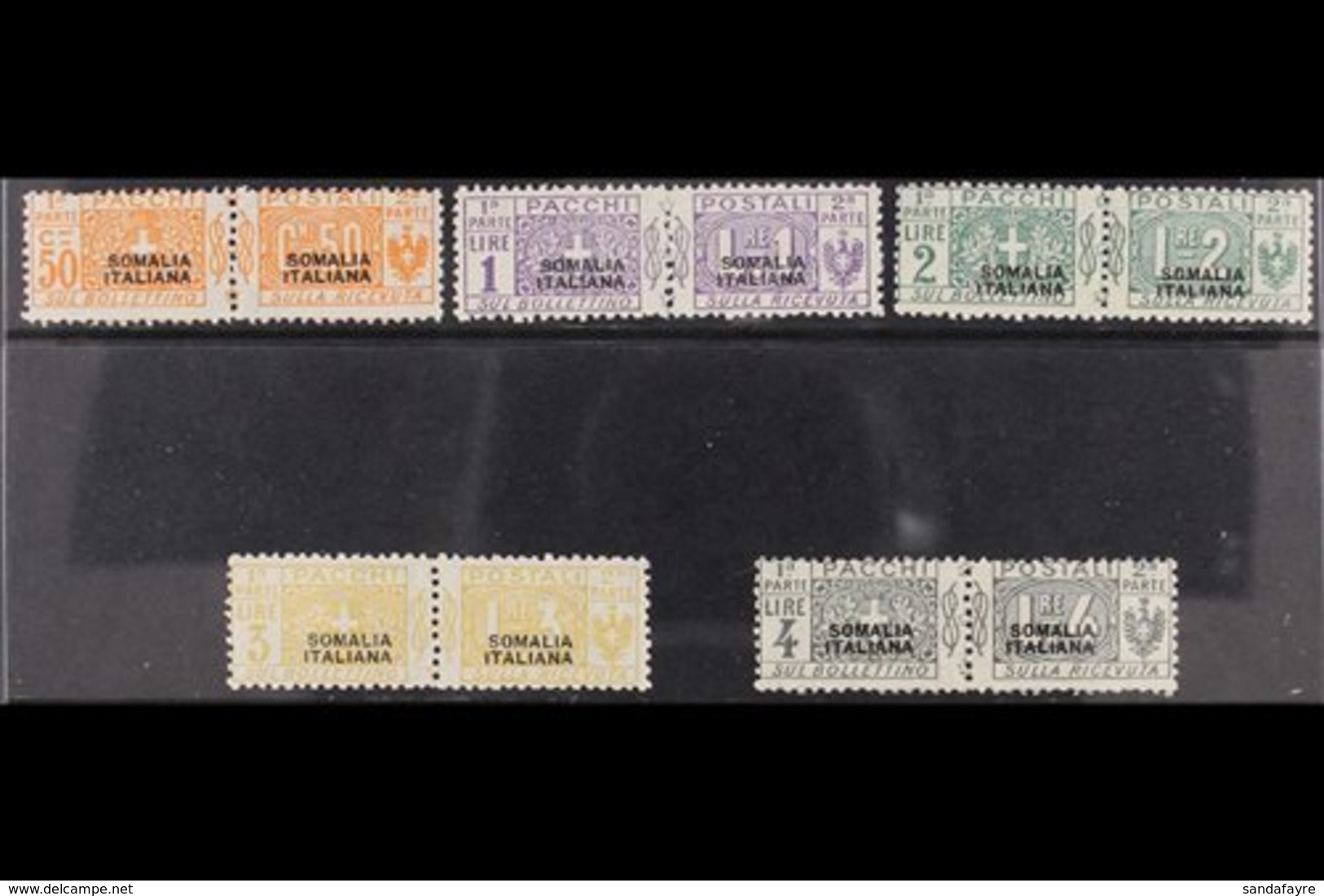 SOMALIA PARCEL POST 1923 Overprints Complete Unissued Set, Sassone 10/14 (see Note After SG P31 - Stamps Overprinted Wit - Other & Unclassified