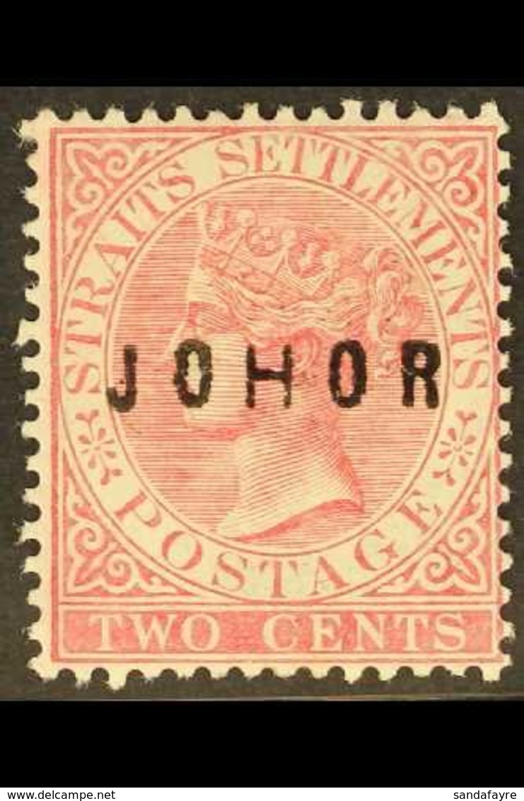 JOHORE 1884-91 2c Pale Rose "JOHOR" Overprint With "H" Wide, SG 11, Fine Mint, Fresh. For More Images, Please Visit Http - Other & Unclassified
