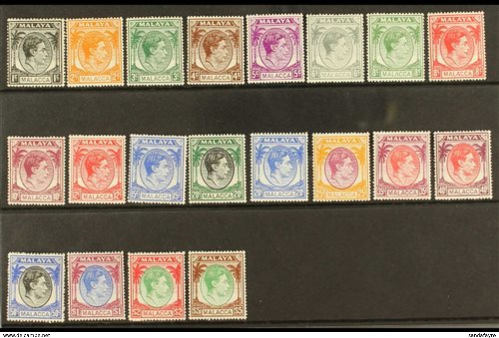 MALACCA 1949-52 Complete KGVI Set, SG 3/17, Superb Never Hinged Mint. (20 Stamps) For More Images, Please Visit Http://w - Otros & Sin Clasificación