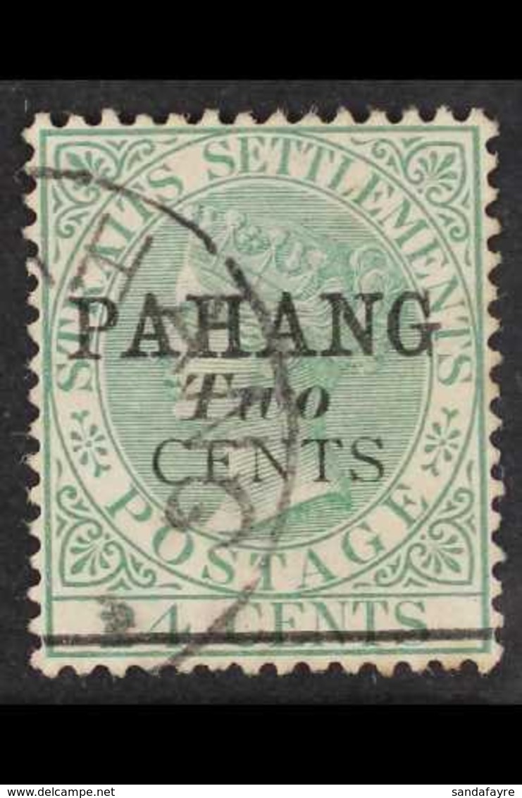 PAHANG 1891 2c On 24c Green Type 5, SG 7, Very Fine Used. For More Images, Please Visit Http://www.sandafayre.com/itemde - Autres & Non Classés