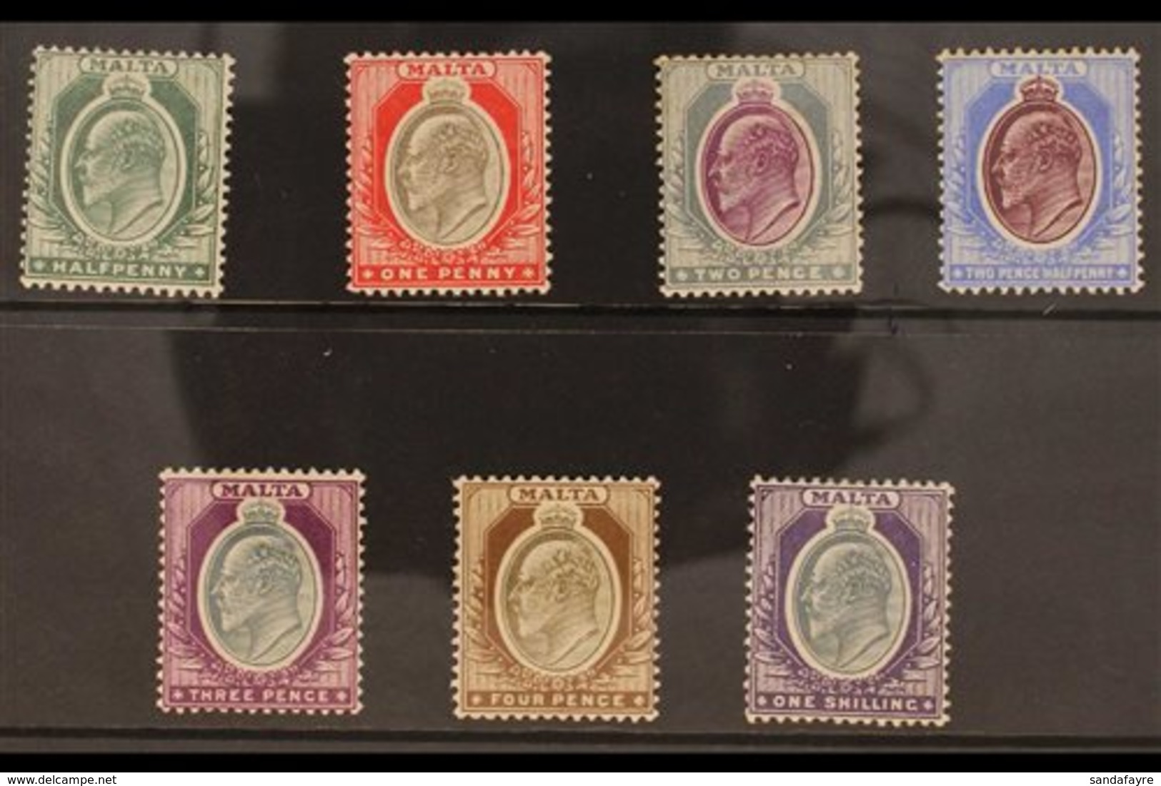 1903-04 KEVII (wmk Crown CA) Complete Set, SG 38/44, Fine Mint. (7 Stamps) For More Images, Please Visit Http://www.sand - Malta (...-1964)
