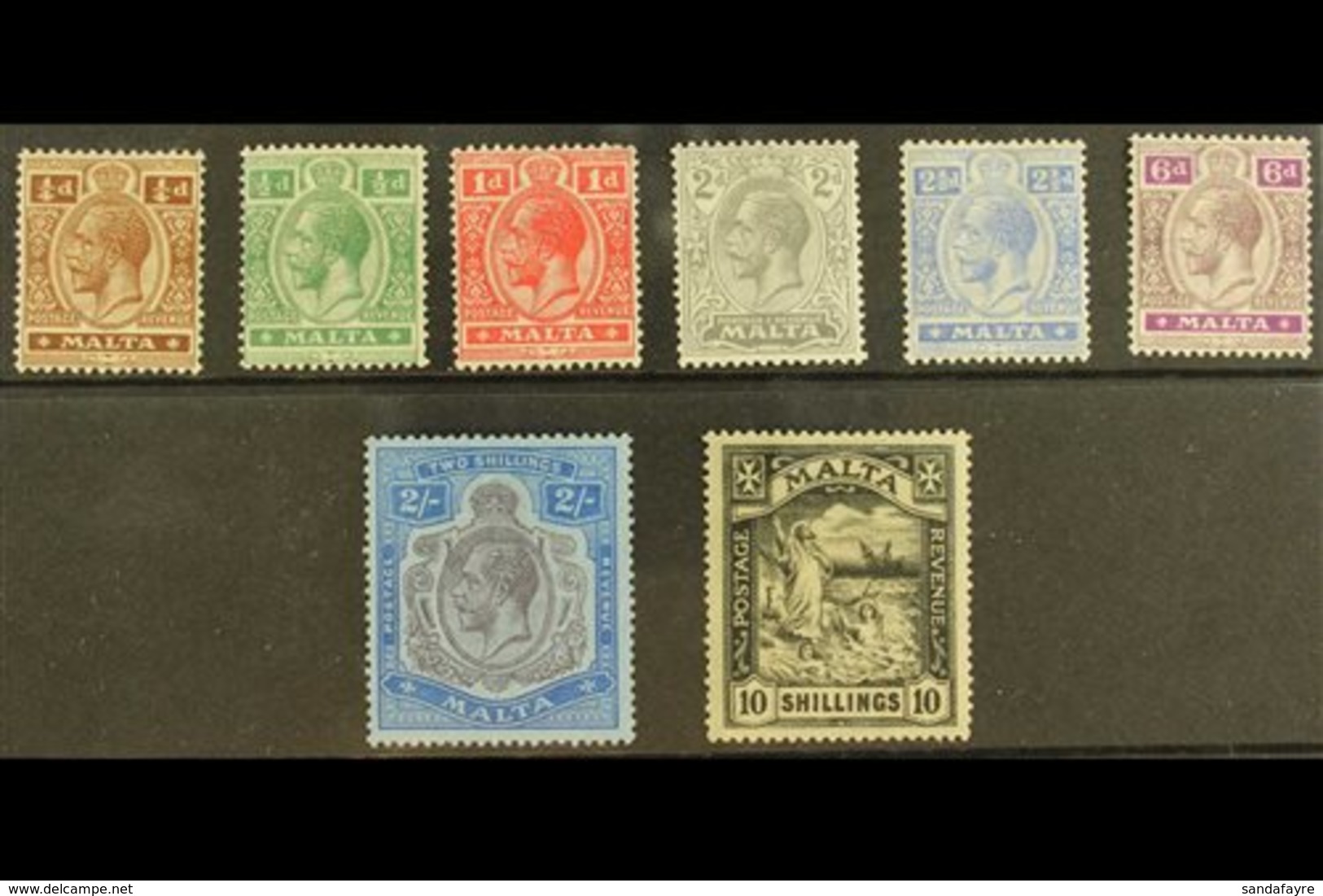 1921-22 Complete Set, SG 97/104, Mint. (8 Stamps) For More Images, Please Visit Http://www.sandafayre.com/itemdetails.as - Malte (...-1964)