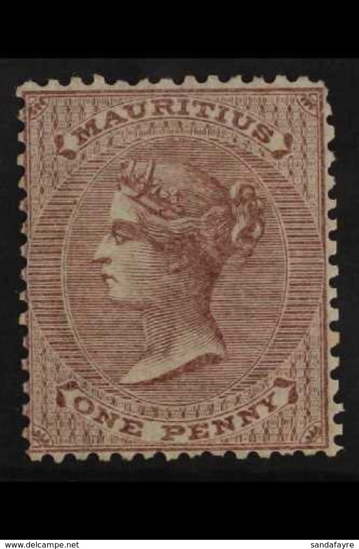 1860-63 1d Purple-brown, No Watermark, SG 46, Fine Mint. For More Images, Please Visit Http://www.sandafayre.com/itemdet - Maurice (...-1967)