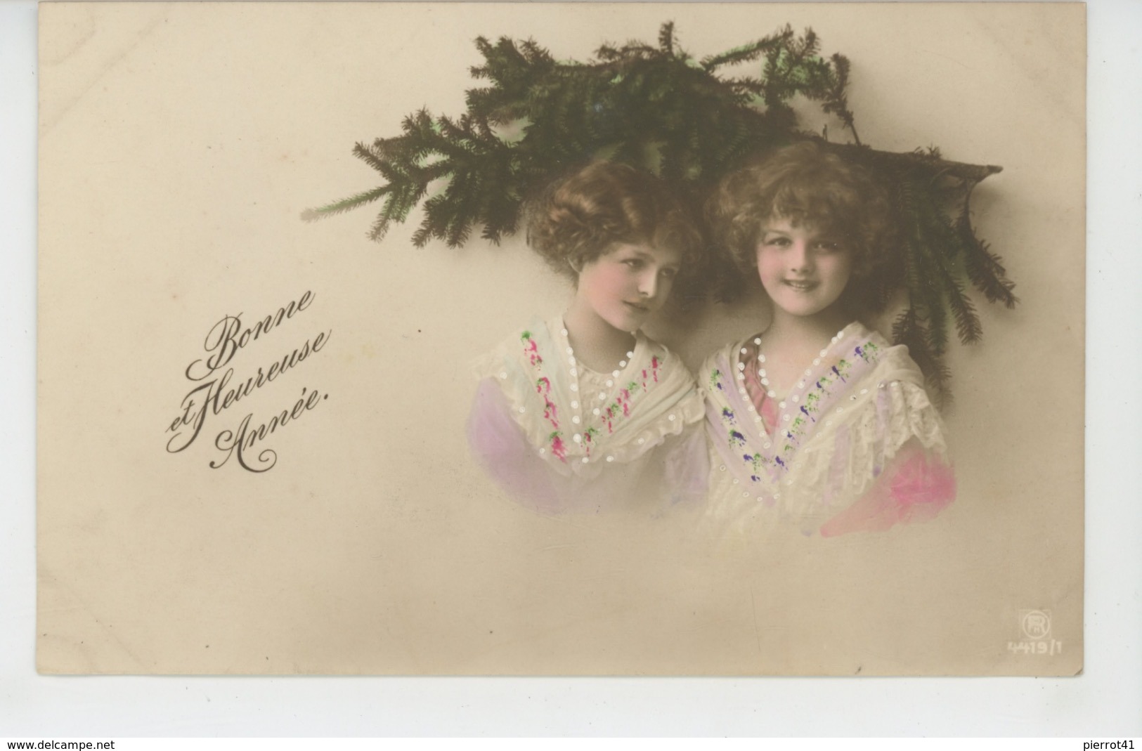 ENFANTS - LITTLE GIRL - MAEDCHEN - Jolie Carte Fantaisie Portrait Fillettes De "Bonne Année " - Abbildungen