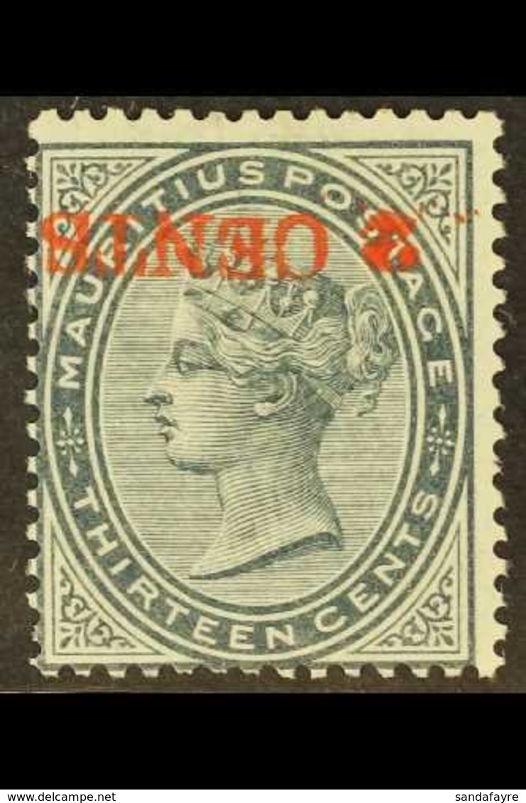 1887 2c On 13c Slate, Variety "surcharge Inverted", SG 117, Very Fine Mint. For More Images, Please Visit Http://www.san - Maurice (...-1967)