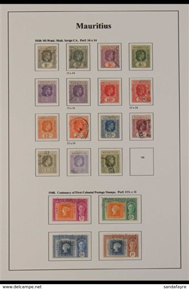 1938-50 FINE USED KGVI COLLECTION. A Well Presented, All Different Collection, Light Hinged Onto Printed Sleeved Pages T - Maurice (...-1967)