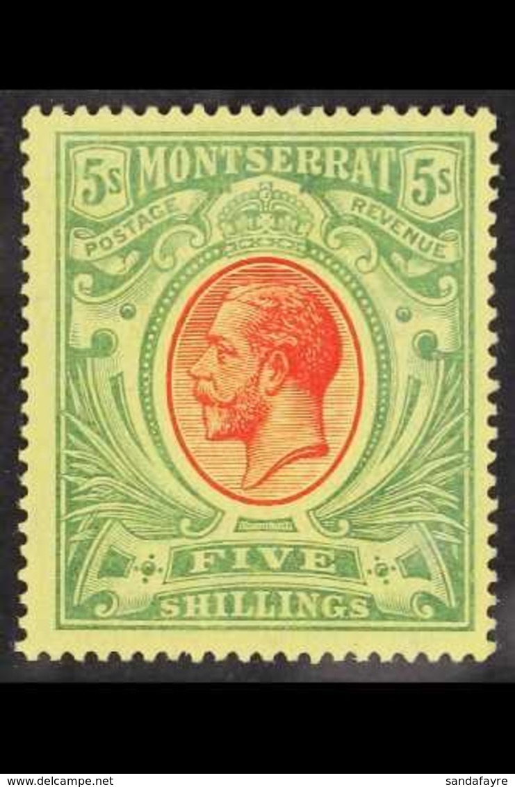 1914 5s Red And Green On Yellow, King George V, SG 48, Very Fine Mint. For More Images, Please Visit Http://www.sandafay - Montserrat