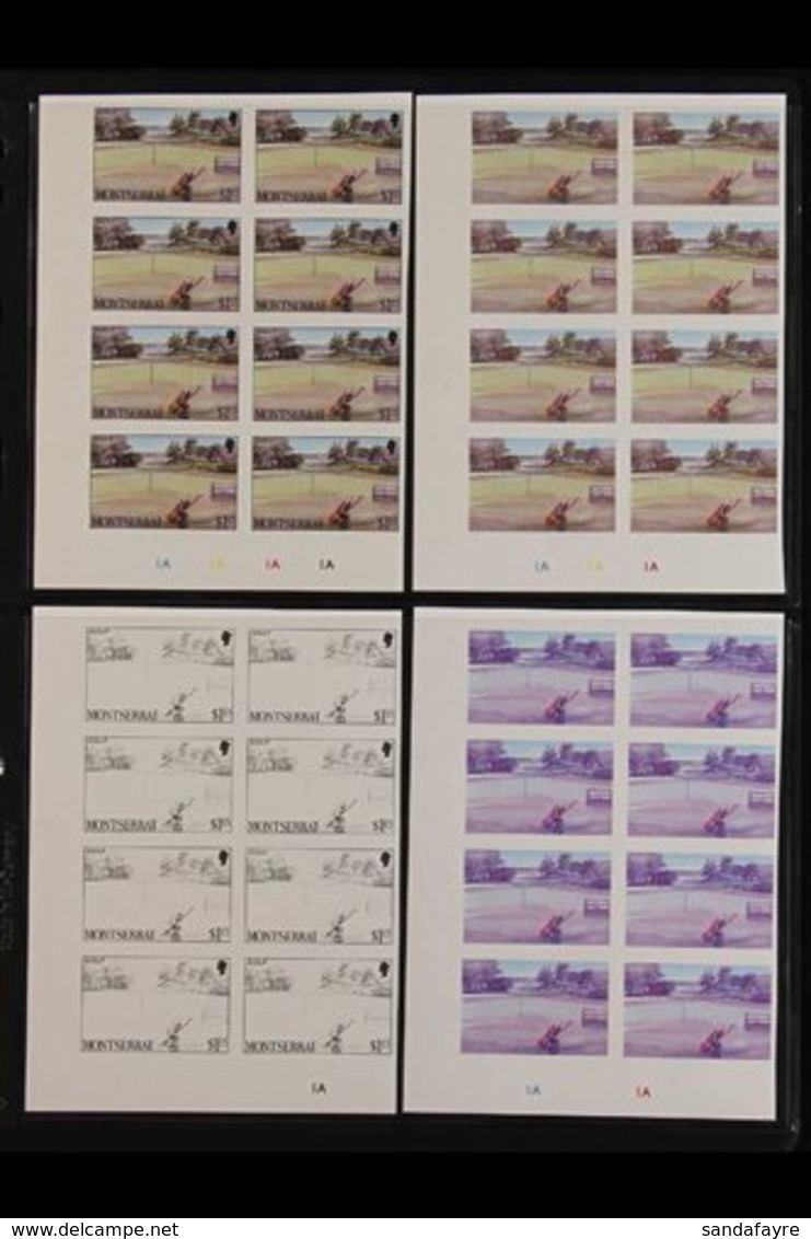 1986 PROGRESSIVE COLOUR IMPERF PROOFS Tourism Complete Set (SG 710/23) - Each Value With Seven Different Progressive Col - Montserrat