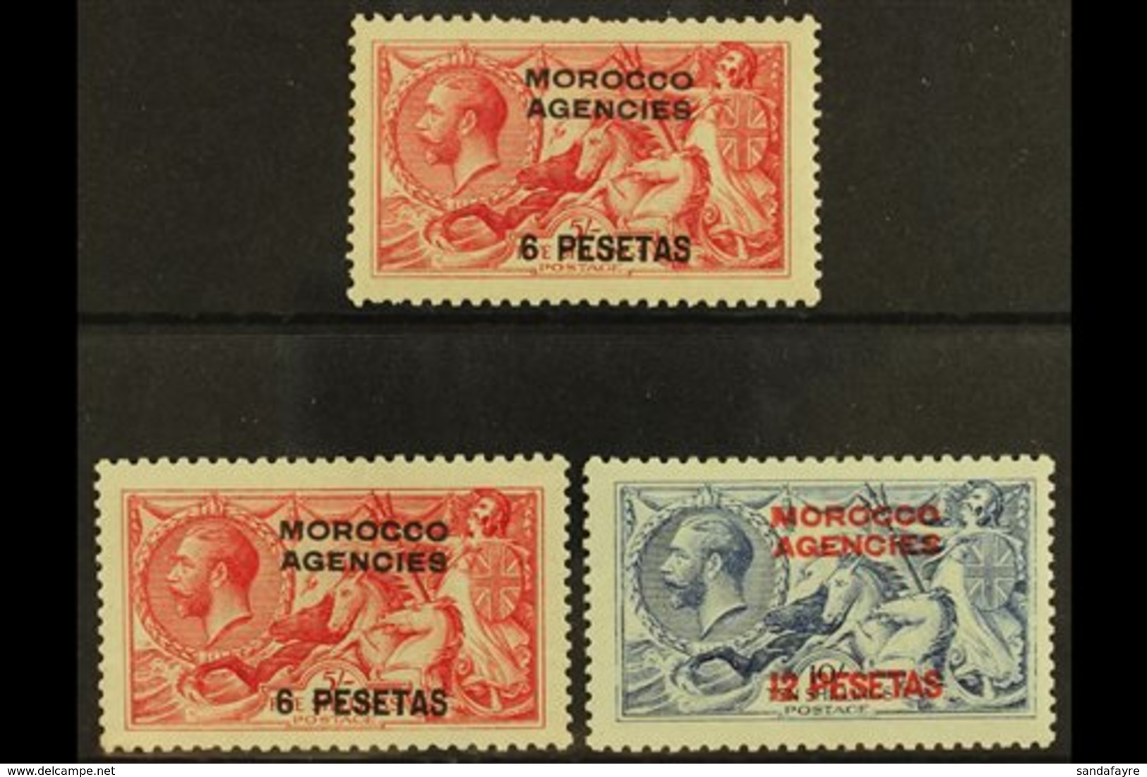 SPANISH 1914-26 Waterlow "Seahorse" Set, SG 136/8, Fine Mint (3 Stamps) For More Images, Please Visit Http://www.sandafa - Otros & Sin Clasificación