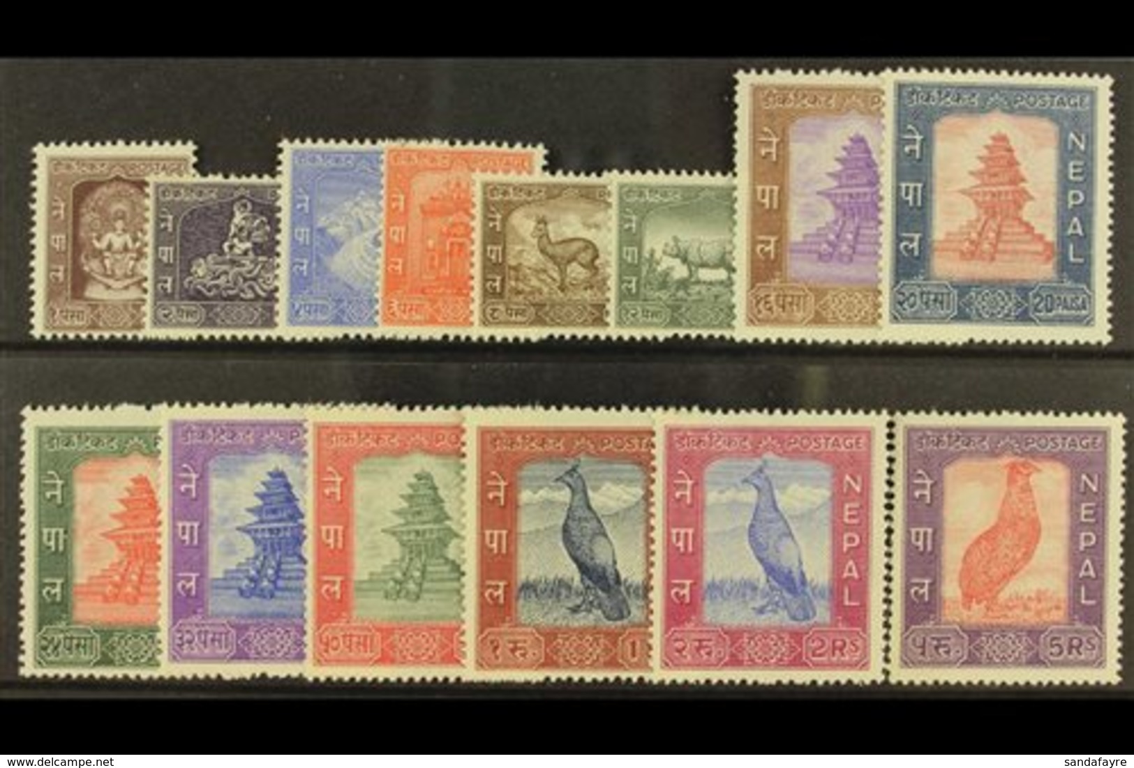 1959-60 Definitive Complete Set, SG 120/33, Very Fine Mint (14 Stamps) For More Images, Please Visit Http://www.sandafay - Nepal