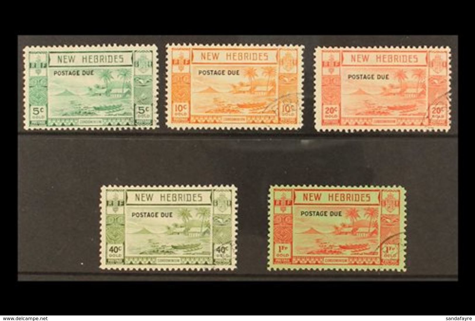 ENGLISH POSTAGE DUES 1938 Overprints Complete Set, SG D6/10, Very Fine Cds Used, Fresh. (5 Stamps) For More Images, Plea - Other & Unclassified