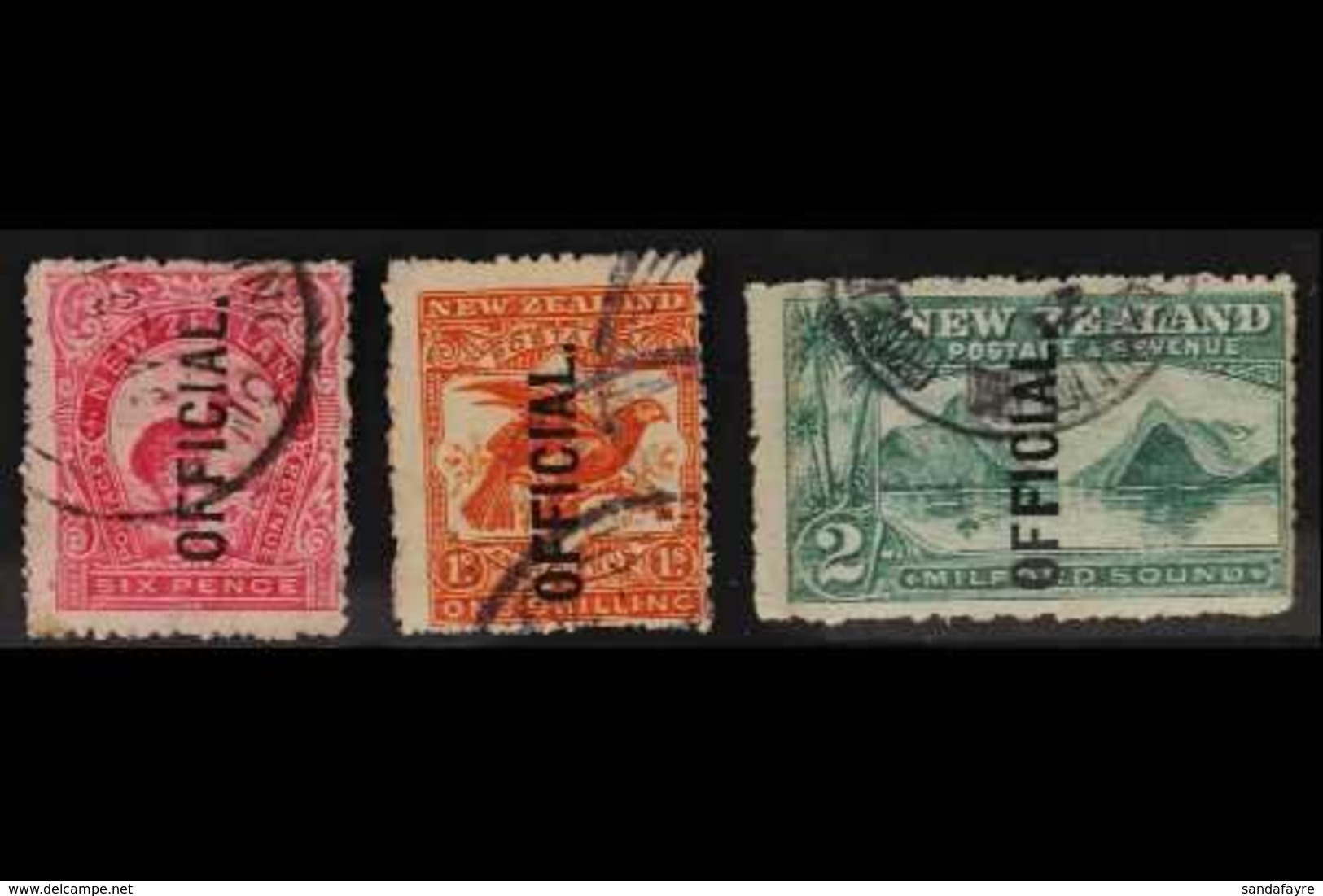 OFFICIALS 1907-11 6d Bright Carmine-pink, 1s Orange-red & 2s Blue-green, SG O64/6, Good To Fine Used (3 Stamps). For Mor - Otros & Sin Clasificación
