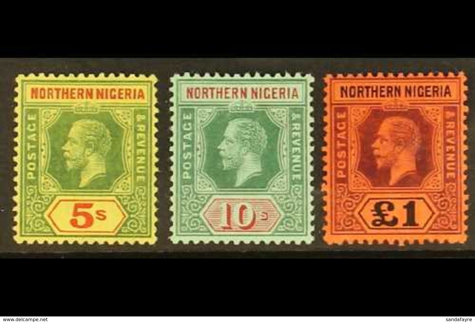 1912 5s, 10s & £1 Top Values, SG 50/52, Very Fine Mint (3 Stamps) For More Images, Please Visit Http://www.sandafayre.co - Nigeria (...-1960)