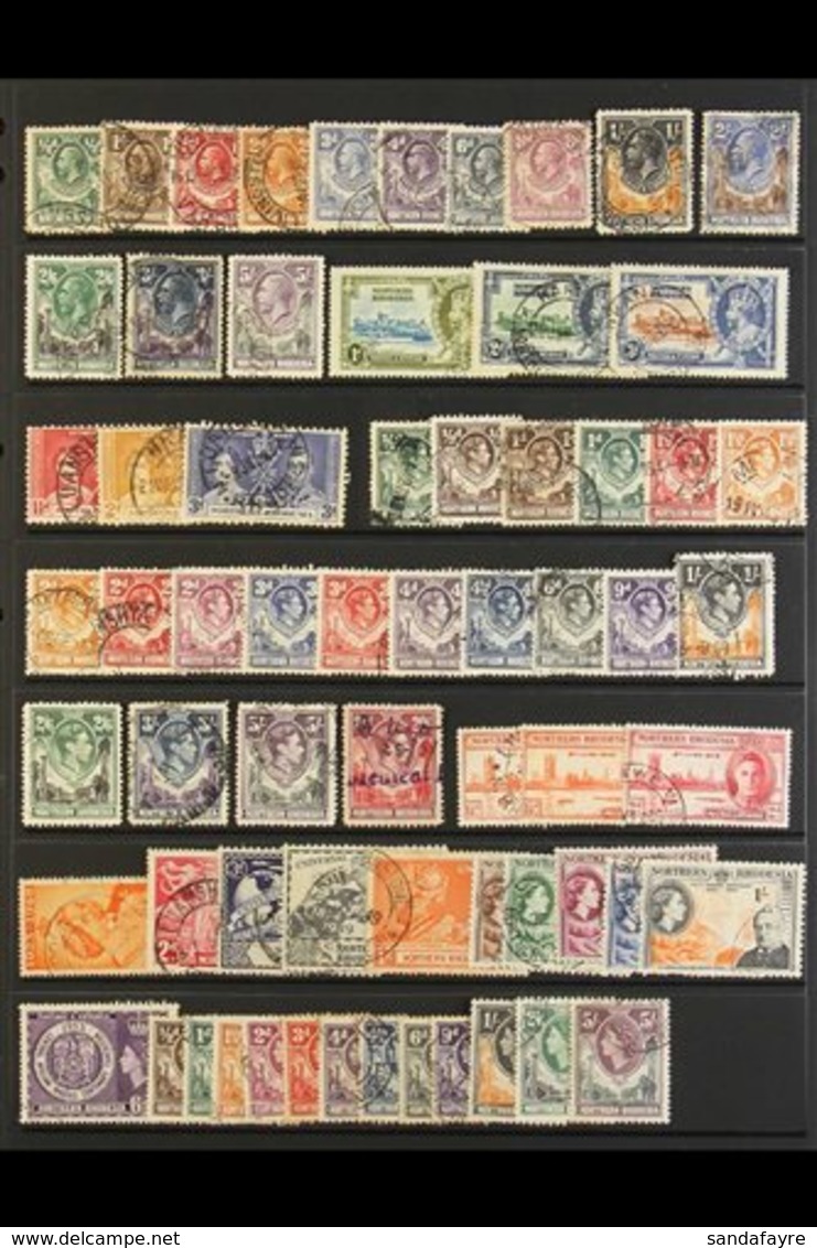 1925-53 ALL DIFFERENT USED COLLECTION Includes 1925-29 Most KGV Values To 2s, 3s, And 5s (incl 8d), 1938-52 KGVI Set Com - Northern Rhodesia (...-1963)