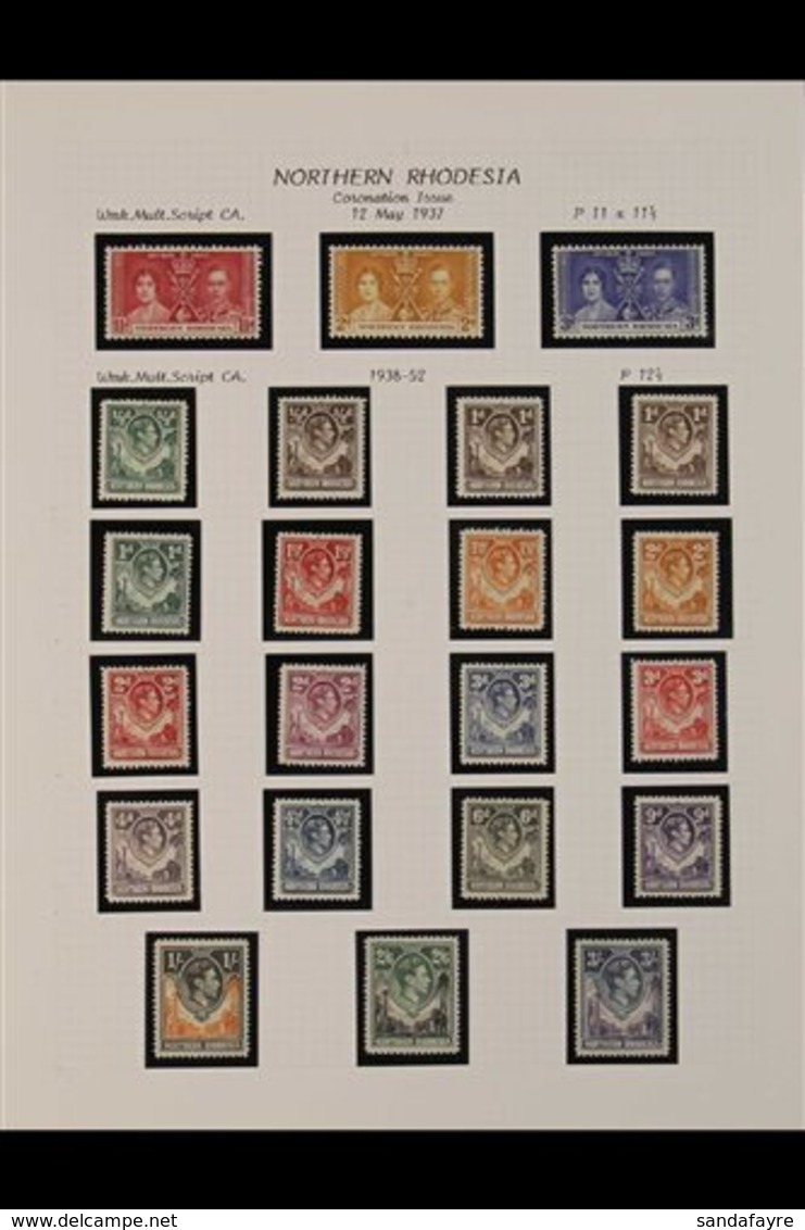 1929-1952 FINE MINT Collection In Hingeless Mounts On Pages. With KGVI Definitive Set To 10s, 1929-52 Postage Due Set, P - Northern Rhodesia (...-1963)