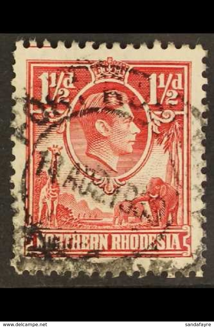 1938-52 1½d Carmine-red, From Tick-bird Flaw Position, Before Flaw Developed, SG 29, Good Used, Couple Of Blunt Perfs. F - Northern Rhodesia (...-1963)